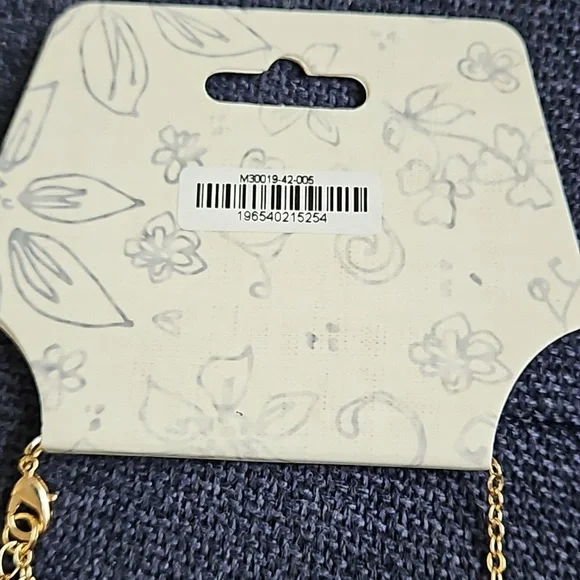 Mudd Love Peace Happiness Gold Adjustable Chain Aqua Teal Light Blue Stones - Picture 6 of 6